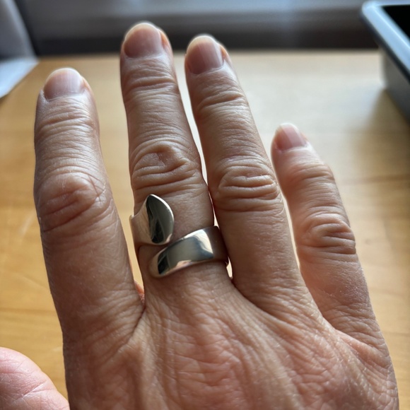 metal bracelet with bright blue glass plus ring made out of cutlery - Picture 2 of 3